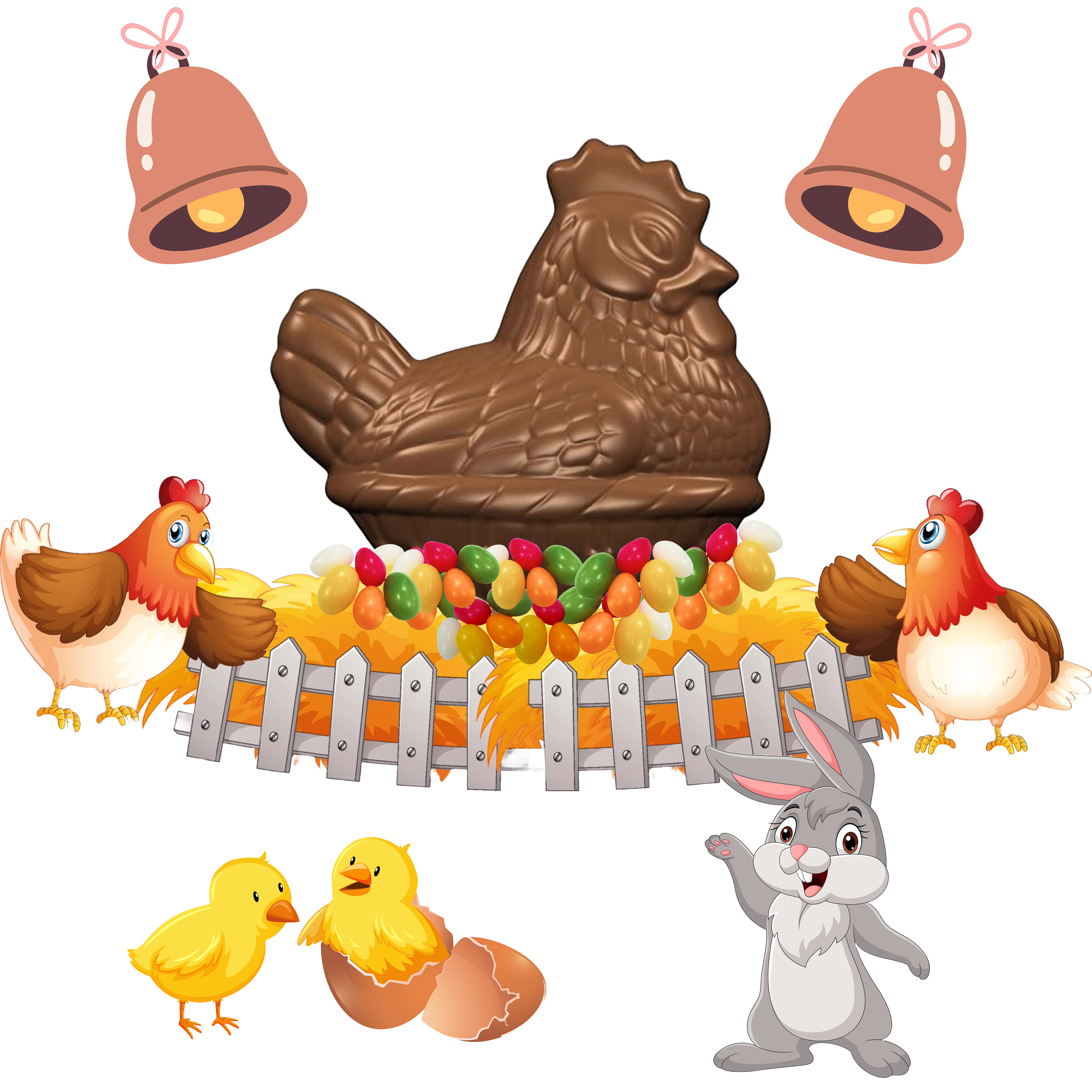 Sachet moulage poule & œufs confiseur